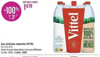 Géant Casino Eau minérale naturelle vittel offre