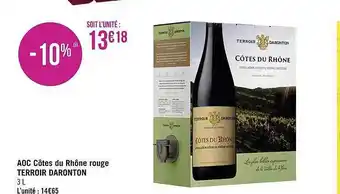 Géant Casino Aoc côtes du rhône rouge terroir daronton offre