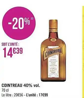 Géant Casino Cointreau 40% vol. offre