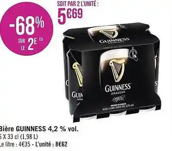 Géant Casino Bière guinness 4,2% vol. offre