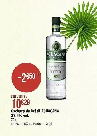 Cachaça du brésil aguacana 37,5% vol.