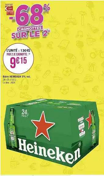 Géant Casino Bière heineken 5% vol. offre
