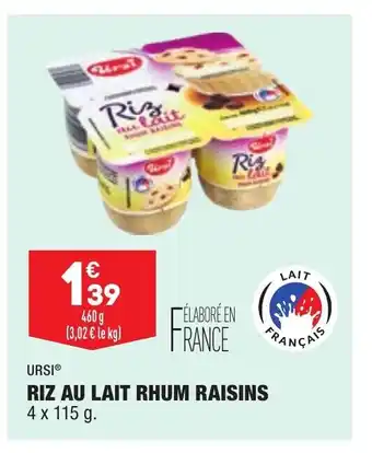 ALDI Riz Au Lait Rhum Raisins offre