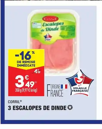 ALDI 3 Escalopes De Dinde offre