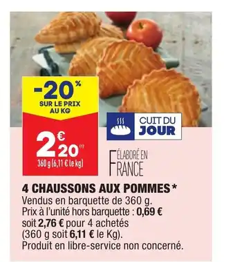 ALDI 4 Chaussons Aux Pommes offre