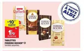 ALDI Tablettes Ferrero Rocher offre