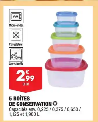 ALDI 5 Boites De Conservation offre