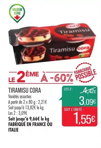 Match Tiramisu Cora offre