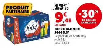 U Express 1664 biere blonde 5,5° offre