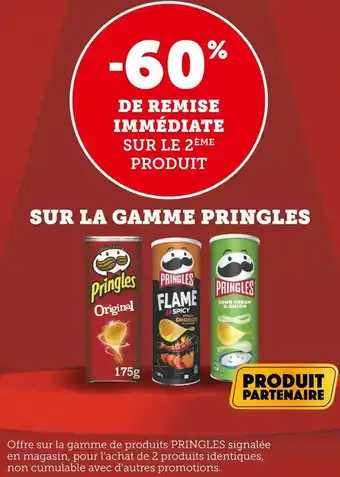 Super U Pringles -60% de remise immédiate sur le 2ème produit sur la gamme pringles offre
