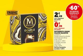 Super U Magnum batonnets creme glacee offre