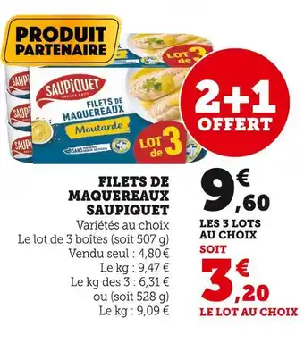 U Express Saupiquet filets de maquereaux offre