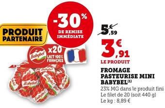 U Express Mini babybel fromage pasteurise offre