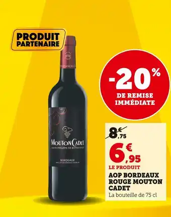 Super U Mouton cadet aop bordeaux rouge offre