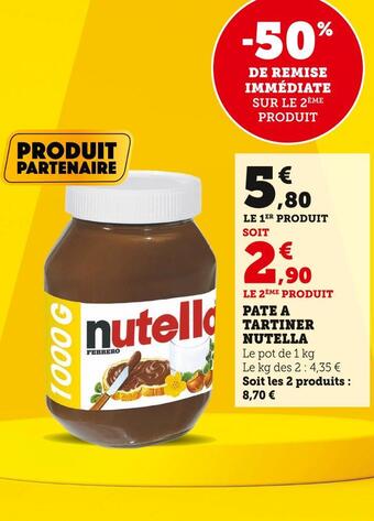 U Express Nutella pate a tartiner offre