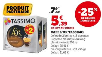 U Express Tassimo cafe l'or offre