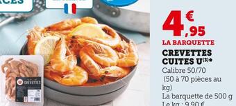 Super U U crevettes cuites offre