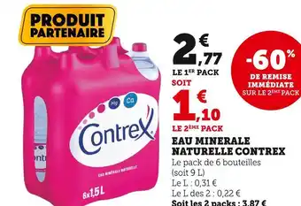 Super U Contrex eau minerale naturelle offre