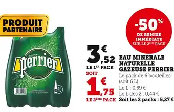 Super U Perrier eau minerale naturelle gazeuse offre