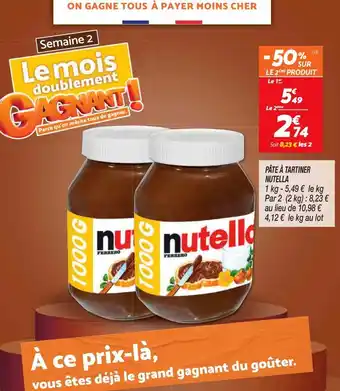 Netto Pâte à tartiner nutella offre