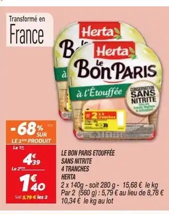 Netto Le bon paris etouffeee sans nnitrite 4 tranches herta offre