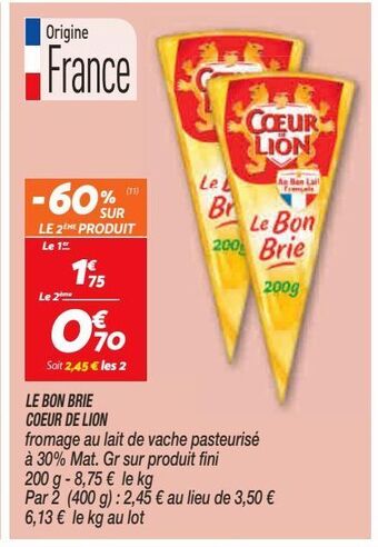 Netto Le bon brie coeur de lion offre