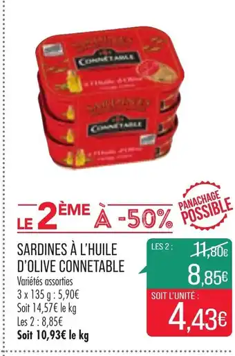 Match Sardines A L'Huile D'Olive Connetable offre