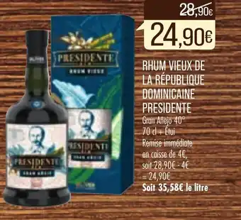 Match Rhum Vieux De La République Dominicaine Presidente offre