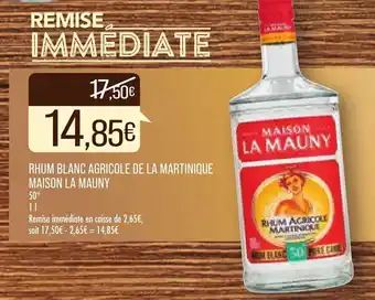 Match Rhum Blanc Agricole De La Martinique Maison La Mauny offre
