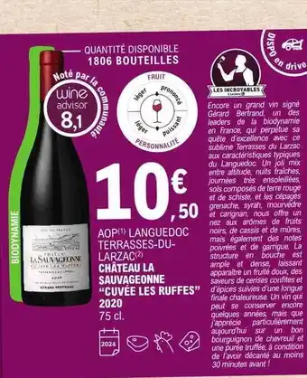 E.Leclerc Aop languedoc terrasses-du-larzac château la sauvageonne offre