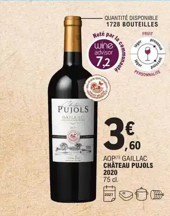 E.Leclerc Aop gaillac château pujols 2020 offre