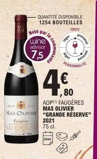 E.Leclerc Aop faugères mas olivier offre