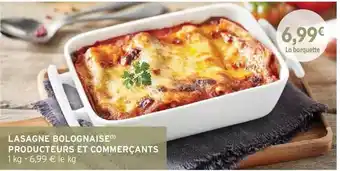 Intermarché Lasagne bolognaise producteurs et commerçants offre