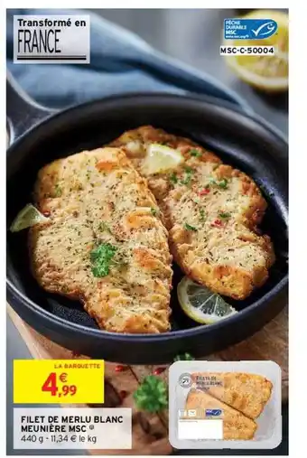 Intermarché Filet de merlu blanc meunière msc offre