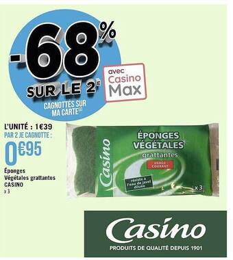 Géant Casino Éponges végétales grattantes casino offre