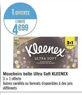 Géant Casino Mouchoirs boîte ultra soft kleenex offre