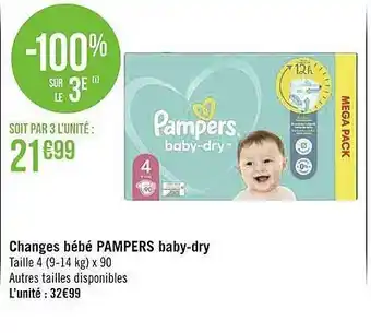 Géant Casino Changes bébé pampers baby-dry offre