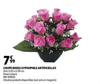 Auchan Coupe roses gypsophile artificielles offre