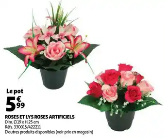 Auchan Roses et lys roses artificiels offre