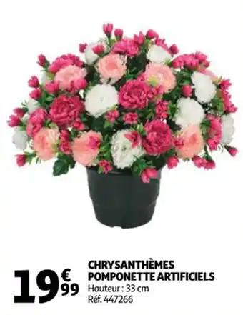 Auchan Chrysanthèmes pomponette artificiels offre
