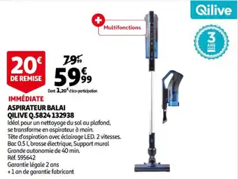Auchan Aspirateur balai qilive Q-5824 132938 offre