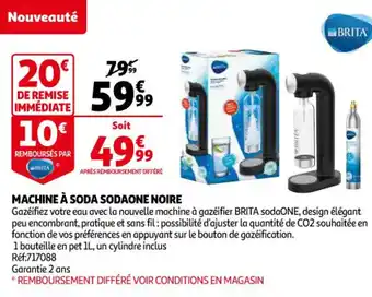 Auchan Machine à soda sodaone noire offre
