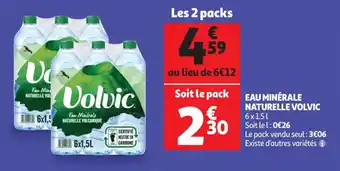 Auchan Eau minérale naturelle VOLVIC offre