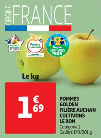 Auchan Pommes golden filière auchan cultivons le bon offre