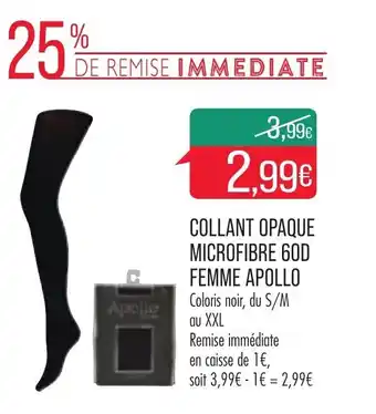 Match Collant opaque microfibre 60D femme apollo offre