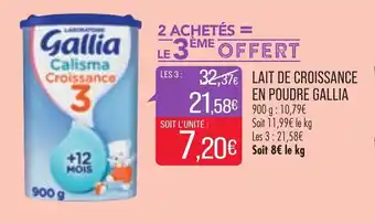 Match Lait de croissance en poudre GALLIA offre