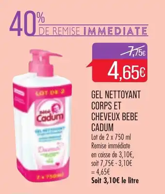Match Gel nettoyant corps et cheveux bebe CADUM offre