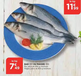 Bi1 Bar ou maigre offre