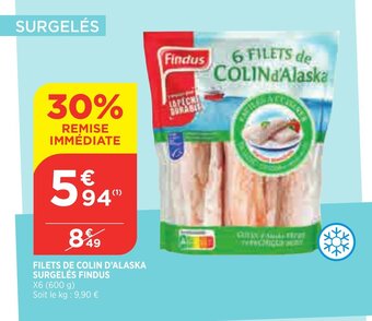 Bi1 Filets de colin d'alaska surgelés FINDUS offre
