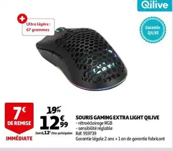 Auchan Souris Gaming Extra Light Qilive offre